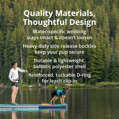 , Float Coat Dog Life Jacket, Premium Buoyancy Swim Vest with Lift Handle, Secure Fit & Reflective Trim, Adjustable Flotation for Swimming, Boating, & Outdoor Adventures, Red Sumac, Large