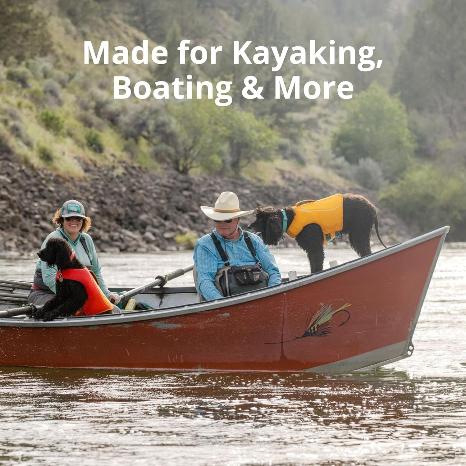 , Float Coat Dog Life Jacket, Premium Buoyancy Swim Vest with Lift Handle, Secure Fit & Reflective Trim, Adjustable Flotation for Swimming, Boating, & Outdoor Adventures, Red Sumac, Large